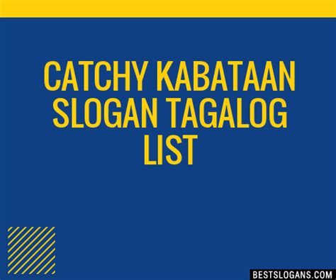 100+ Catchy Kabataan Tagalog Slogans 2024 + Generator .